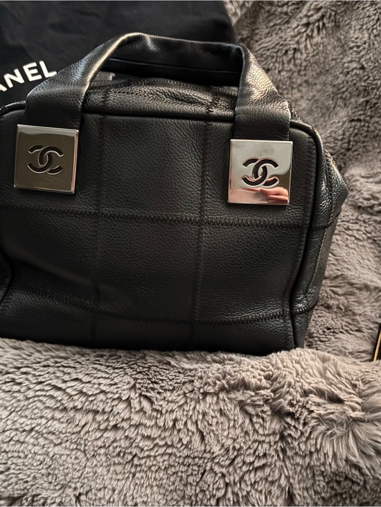 CHANEL Handbags - Authentic CHANEL Chocolate Bar Caviar Leather Bowler Bag – Silver Hardware